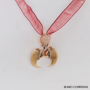 Collar garras oro blanco y rosa