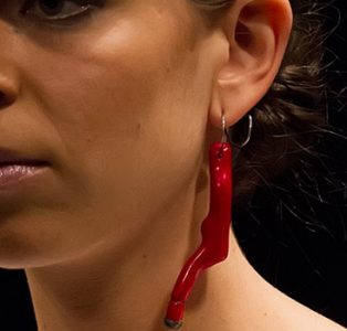 Pendientes rama coral rojo